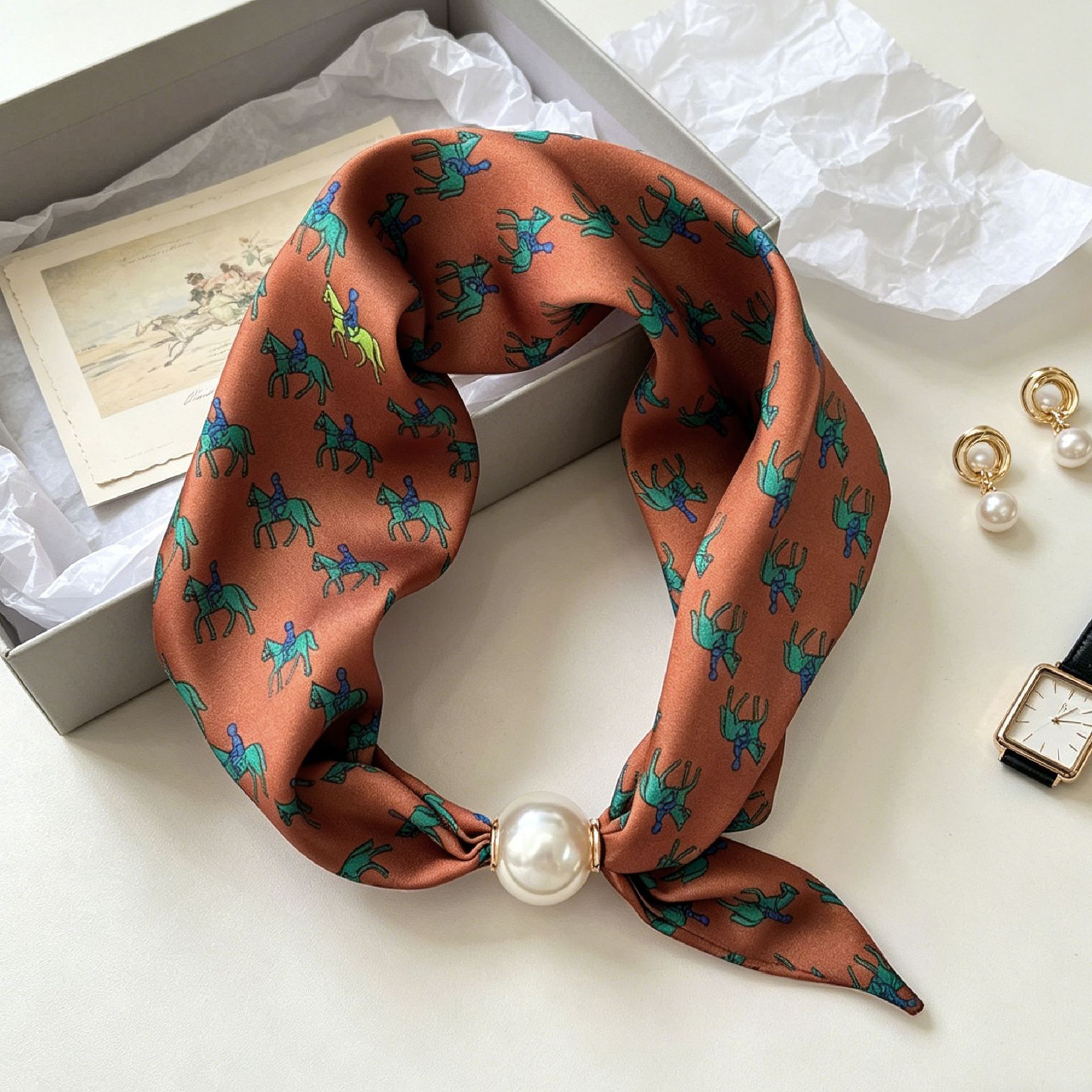 Luxury Knight Pearl Magnetic S - огляд і ціна Ascot Neck Scarf