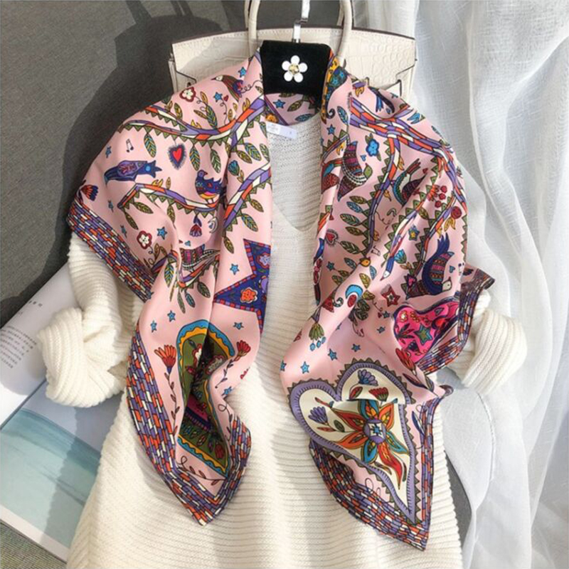 2024 90*90cm Square Scarf Twil - огляд і ціна Bandana Cotton