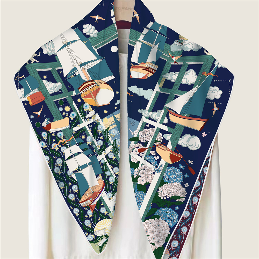 90CM Brand Silk Scarves Wraps  - огляд і ціна Face Scarf Mask