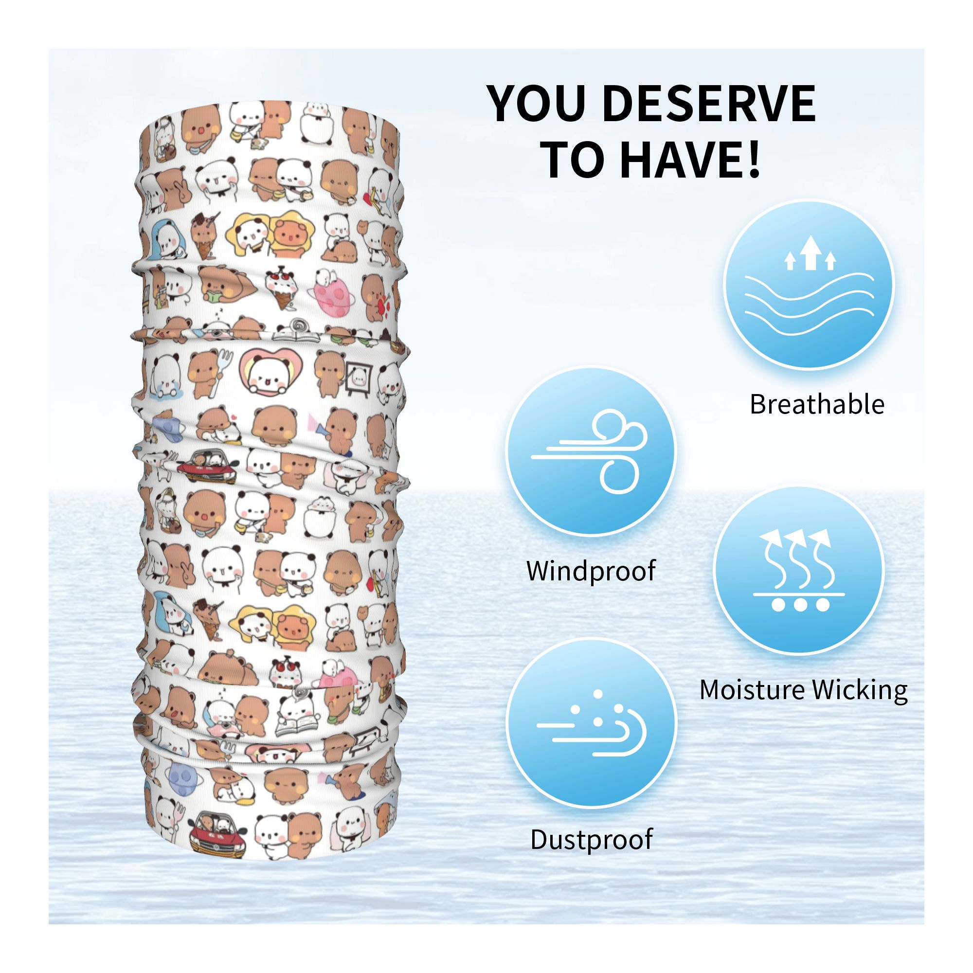 Custom Bear Cartoon Peach And  - огляд і ціна Neck Warmer Tube