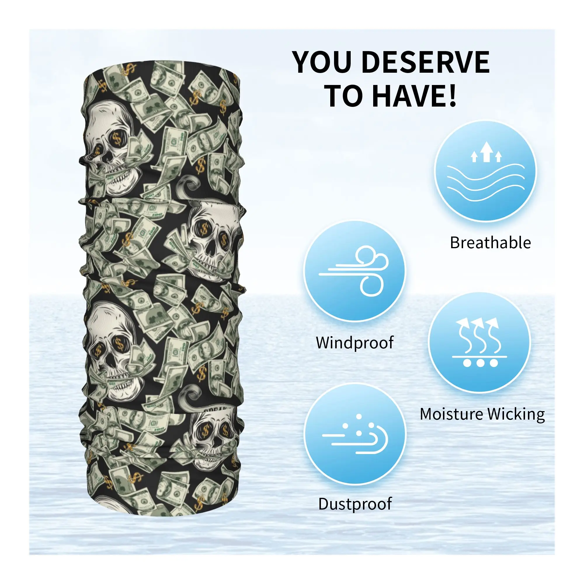 New Dollar Skull Pattern Winte - огляд і ціна Neck Warmer Tube