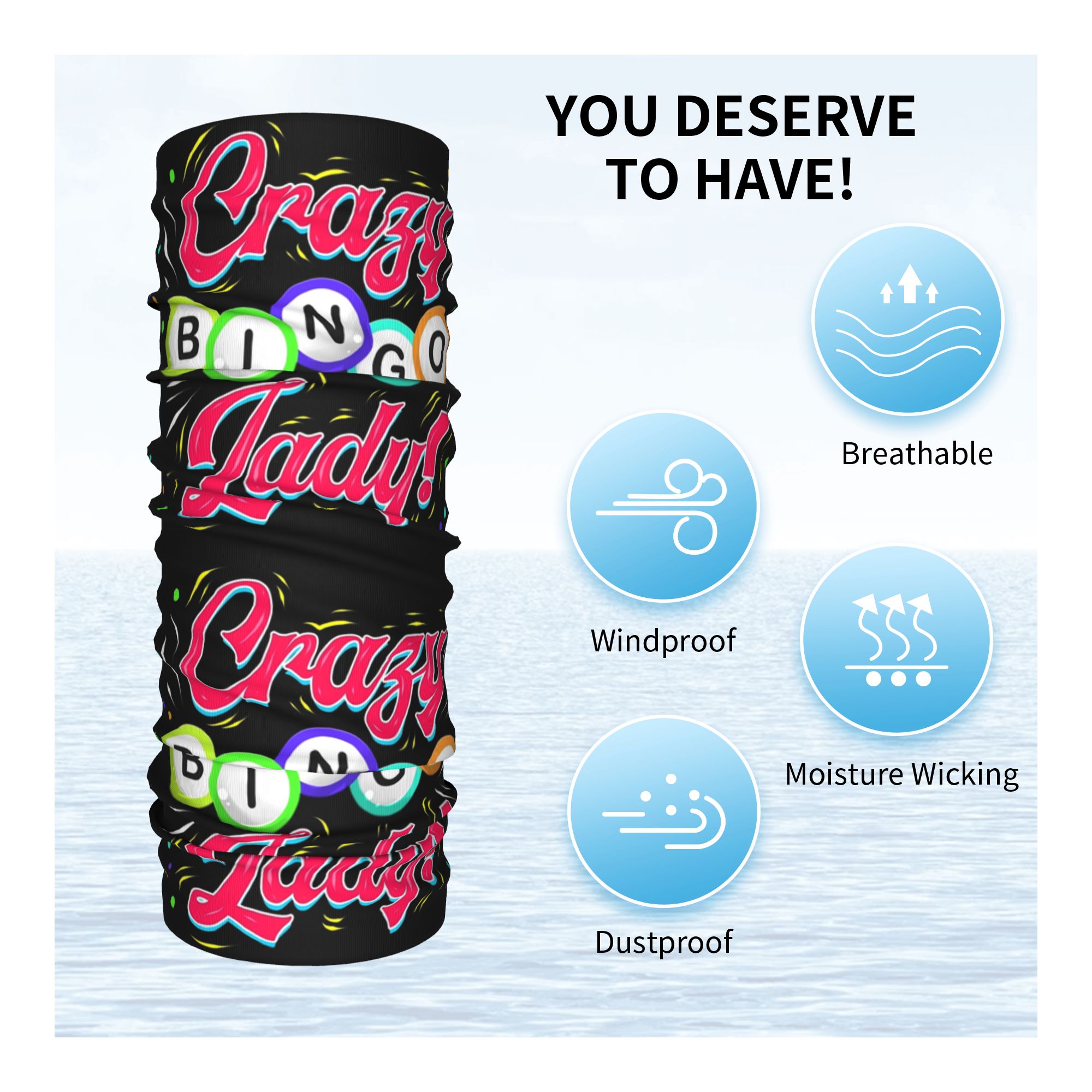 Lucky Game Crazy Bingo Lady Ga - огляд і ціна Neck Warmer Tube