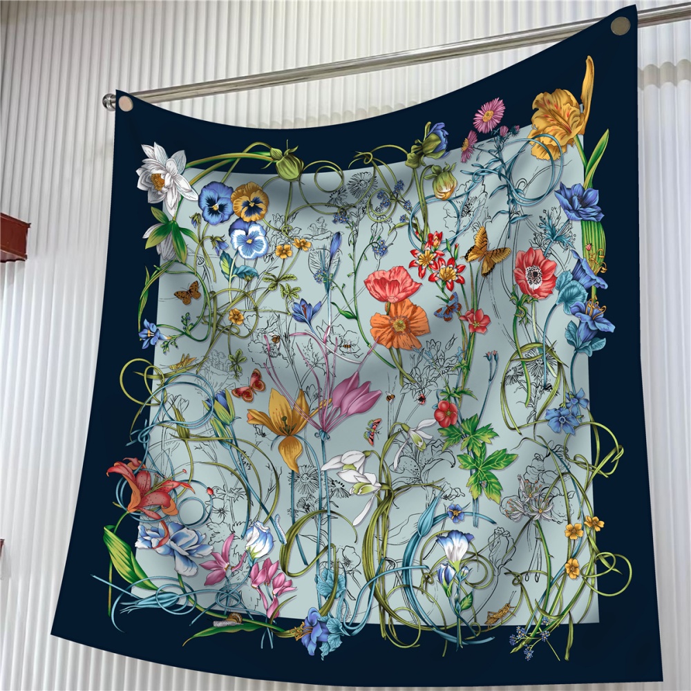 Silk Scarf Women Floral Printe - огляд і ціна Silk Neck Scarf