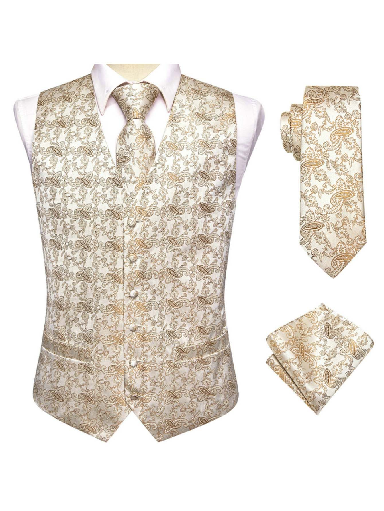 Apricot Men Vest Three-Piece S - огляд і ціна Pocket Square Set
