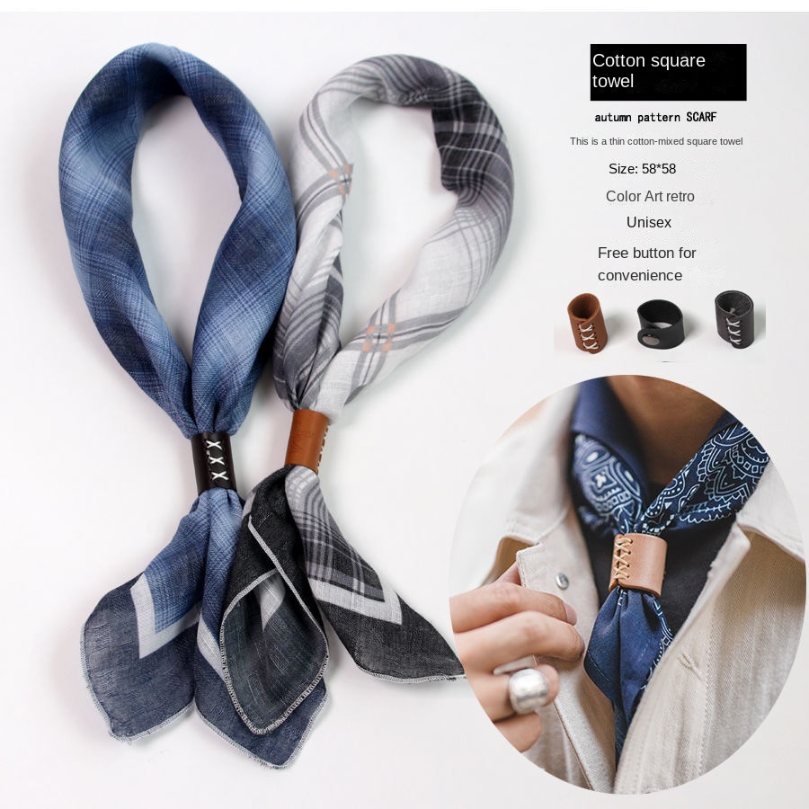 Men's Square Scarf with Button - огляд і ціна Scarf Silk Square