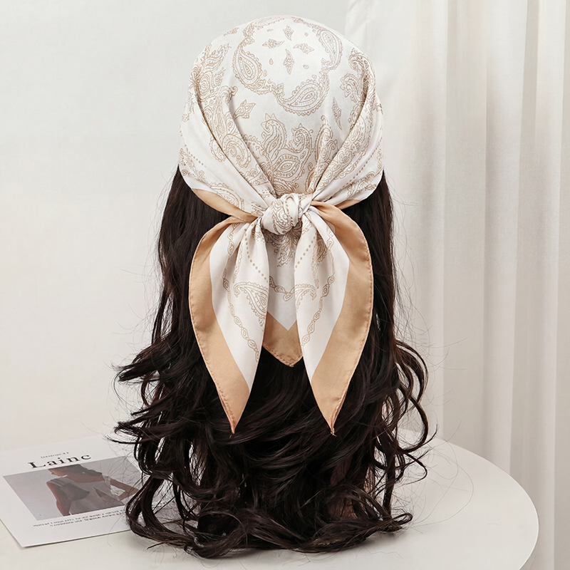 Vintage Beige Paisley Print Sq - огляд і ціна Silk Neck Scarf