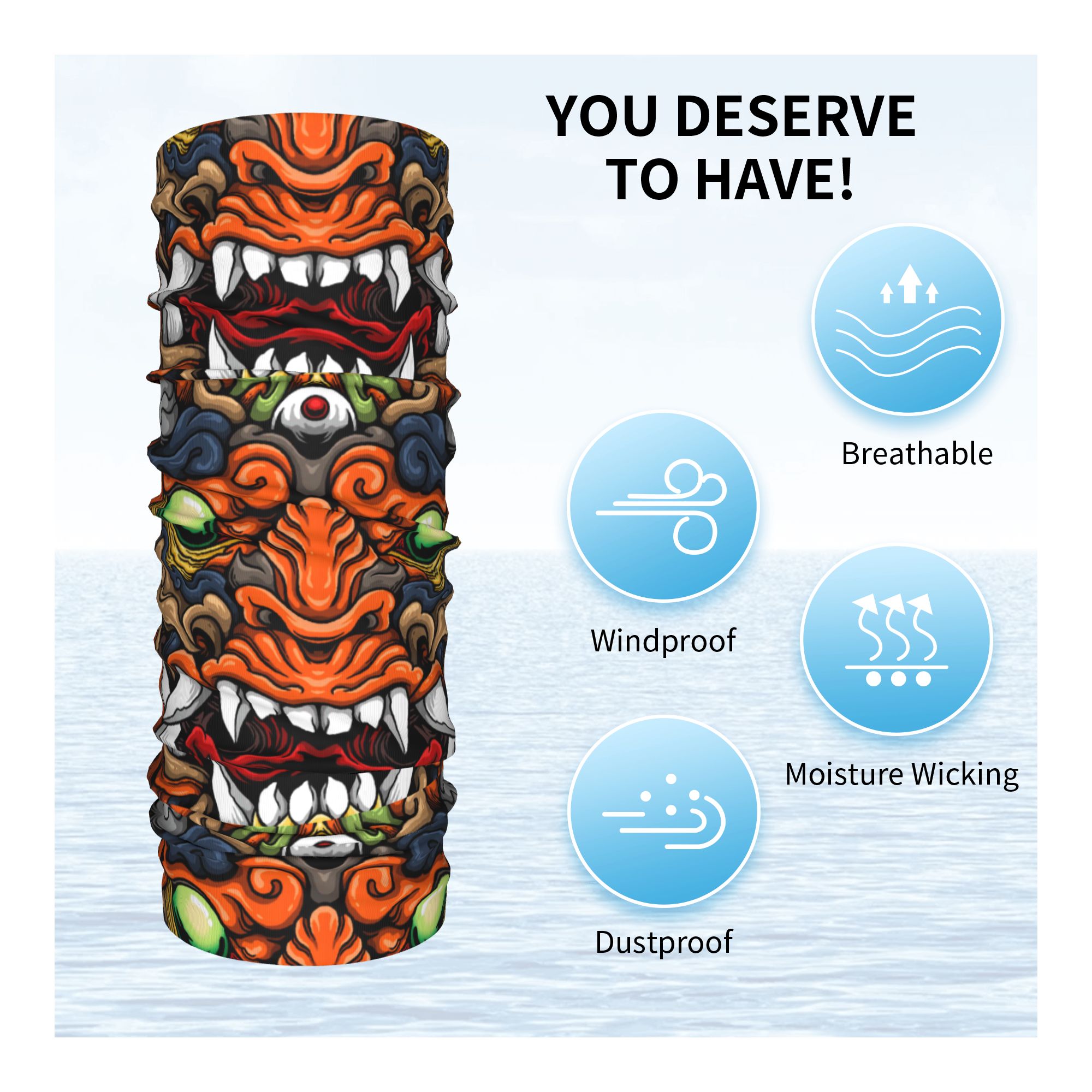 Custom Samurai Demon Oni Winte - огляд і ціна Neck Warmer Tube